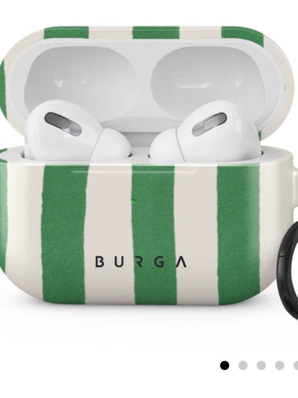 BURGA Green & White Striped AirPods Pro Case